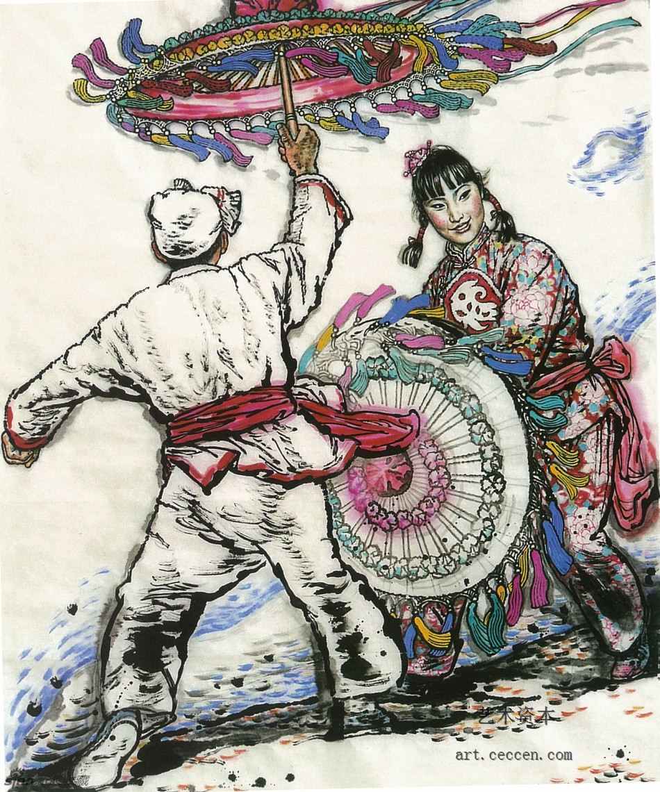 长卷黄土地的主人之六 安塞腰鼓局部一